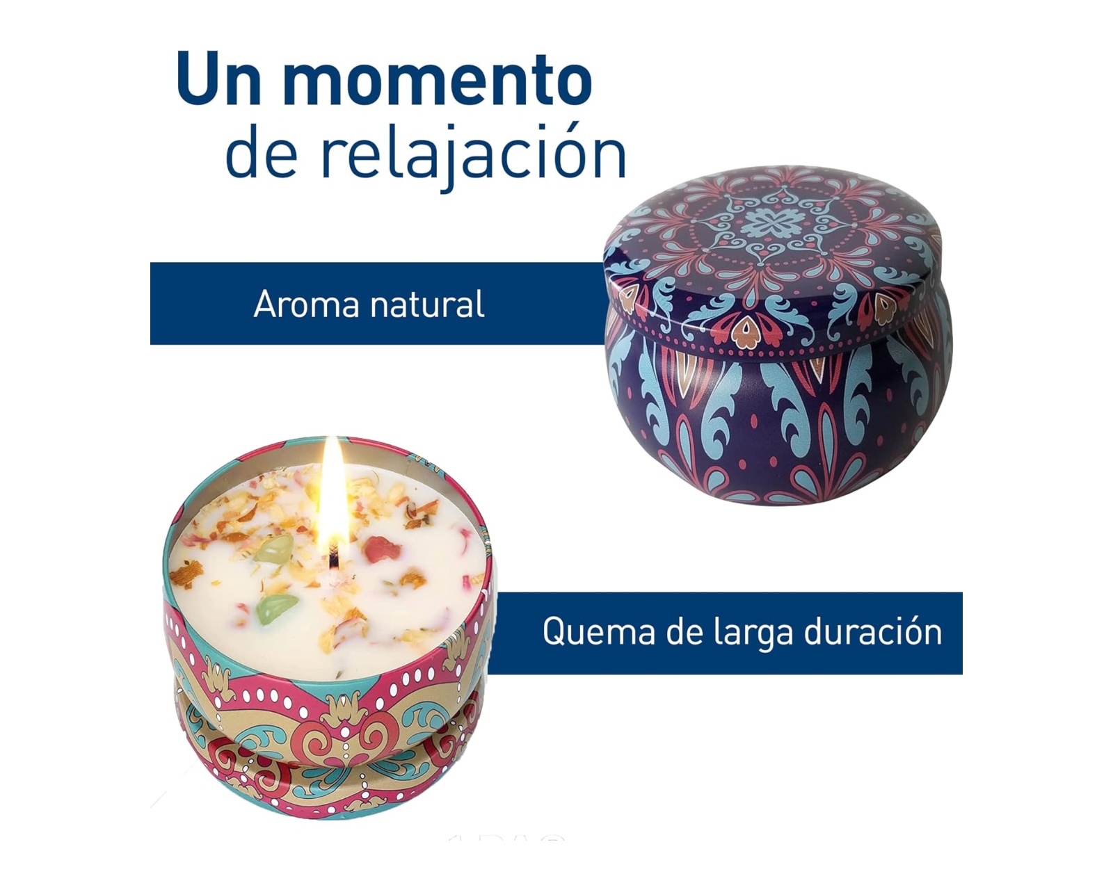 Foto 5 pulgar | Set de Velas Bluelander CBHH-0082 de Cera de Soya Olor Higo Gardenia Violeta y Persimón Japonés Contenedor Reutilizable