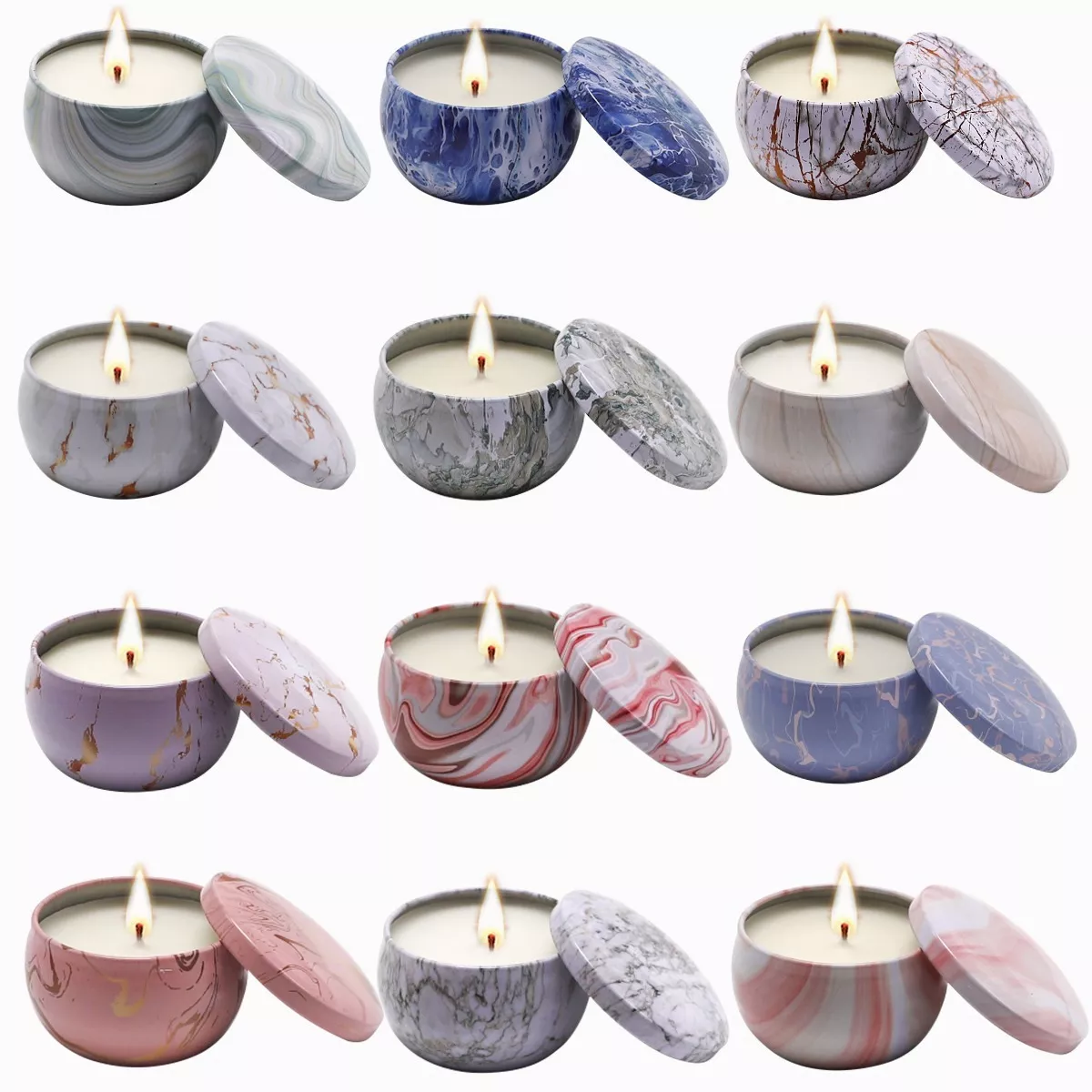 Foto 4 pulgar | Velas Aromáticas de Cera de Soja Belug Multicolor 12 Piezas