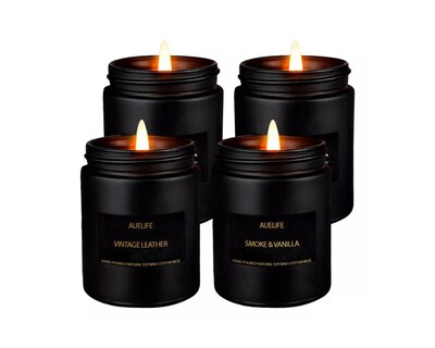 Foto 1 | Set De 4 Velas Aromáticas Vainilla, Roble Antiguo, Lavanda, Cuero Antiguo Con Cera De Soja Bluelander