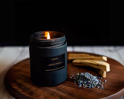 Foto 3 | Set De 4 Velas Aromáticas Vainilla, Roble Antiguo, Lavanda, Cuero Antiguo Con Cera De Soja Bluelander
