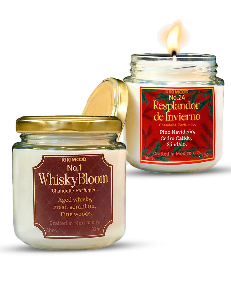 Set de Velas Aromáticas de Lujo Whiskybloom Y Resplandor de Invierno 24