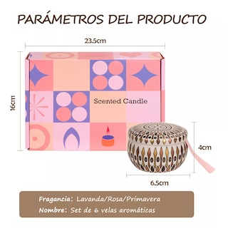 Foto 2 | Juego de Velas Aromáticas de Cera Soja 6 Piezas Eo Safe Imports Multicolor
