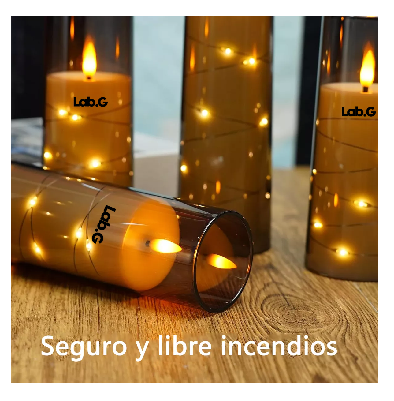 Foto 5 pulgar | Velas Eléctricas Led 5.5cm Contral Remoto Flama Realista 5 Pzas, Gris
