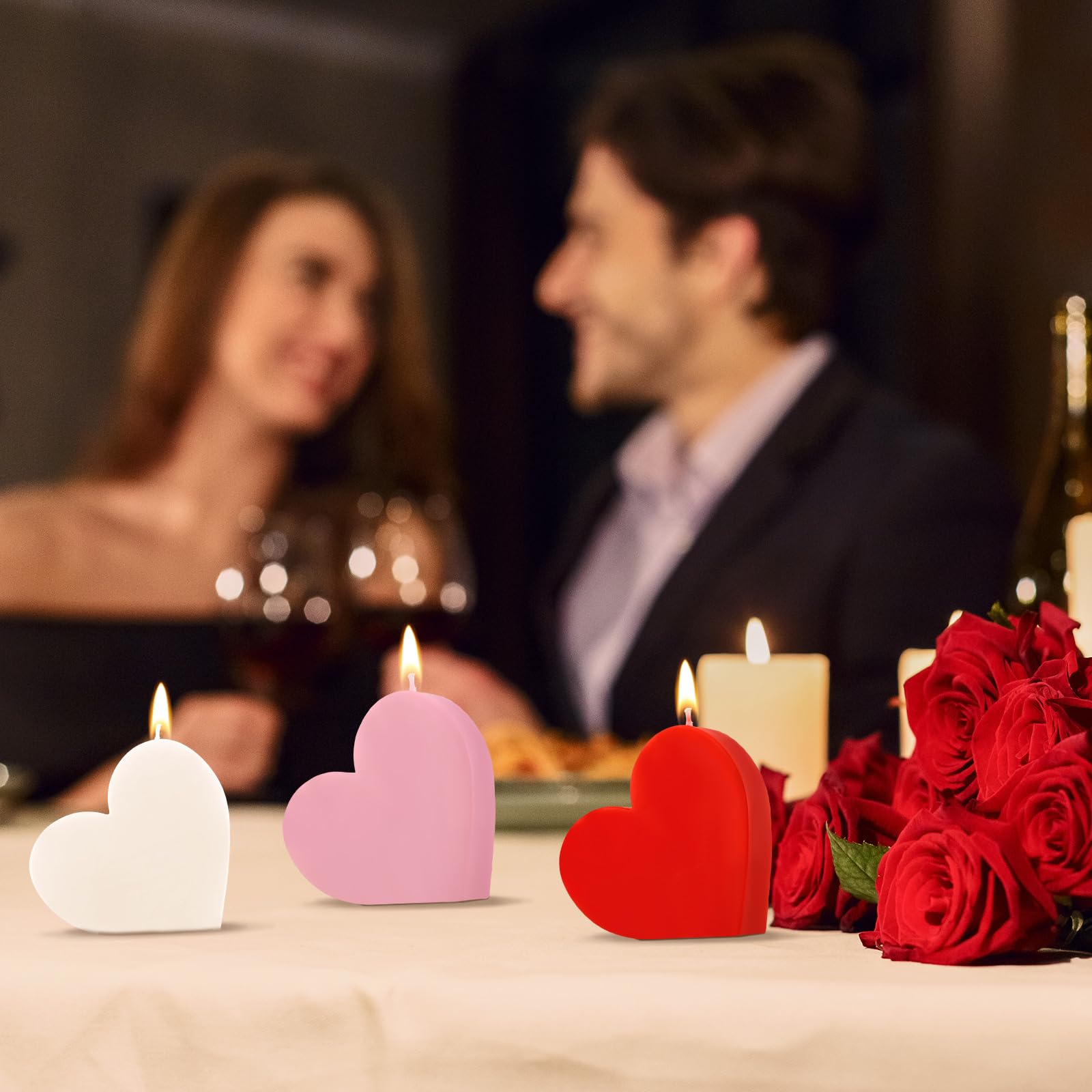 Foto 5 | Velas Aromáticas Mtlee, Velas De Soja En Forma De Corazón, Juego De 6 - Venta Internacional.