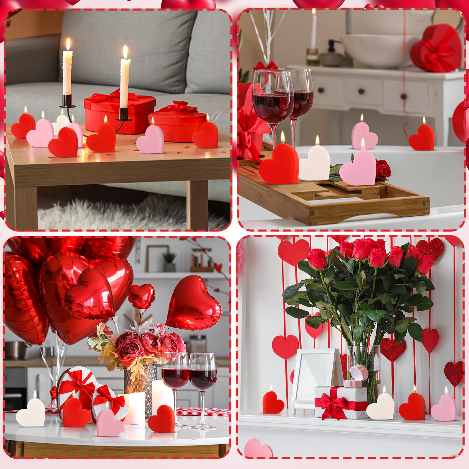 Foto 7 pulgar | Velas Aromáticas Mtlee, Velas De Soja En Forma De Corazón, Juego De 6 - Venta Internacional.