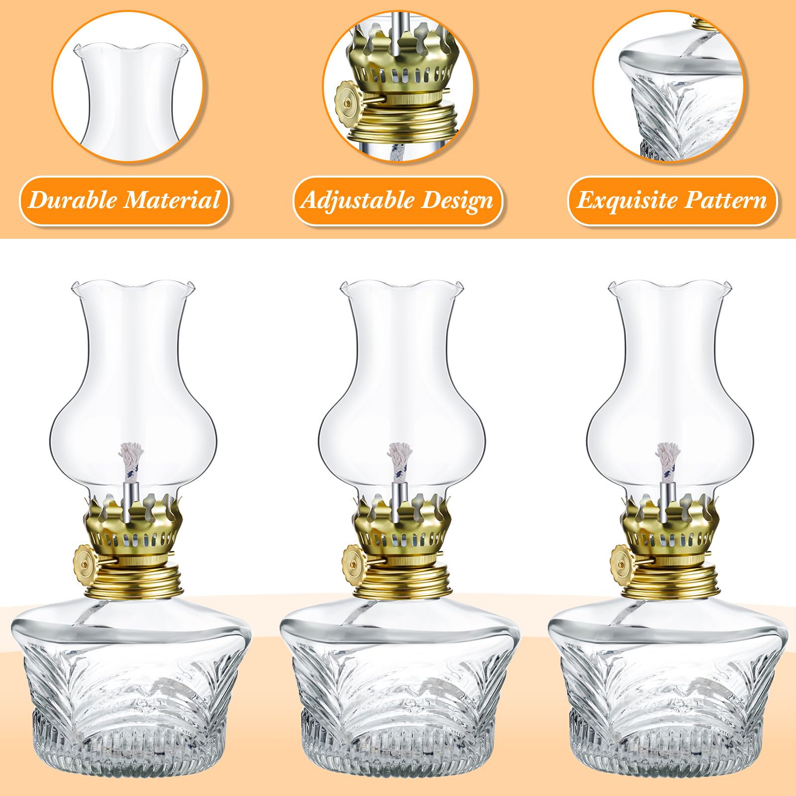 Foto 5 | Oil Lamp Yexiya, Lámpara Vintage De Queroseno De Vidrio, Juego De 12 Piezas - Venta Internacional.