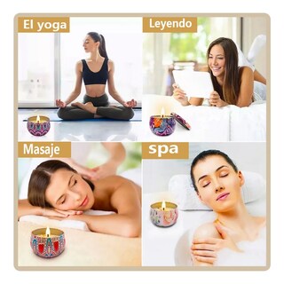 Foto 4 | 6 Piezas Velas Aromáticas De Cera De Soja Para Aromaterapia Lab.g Azul