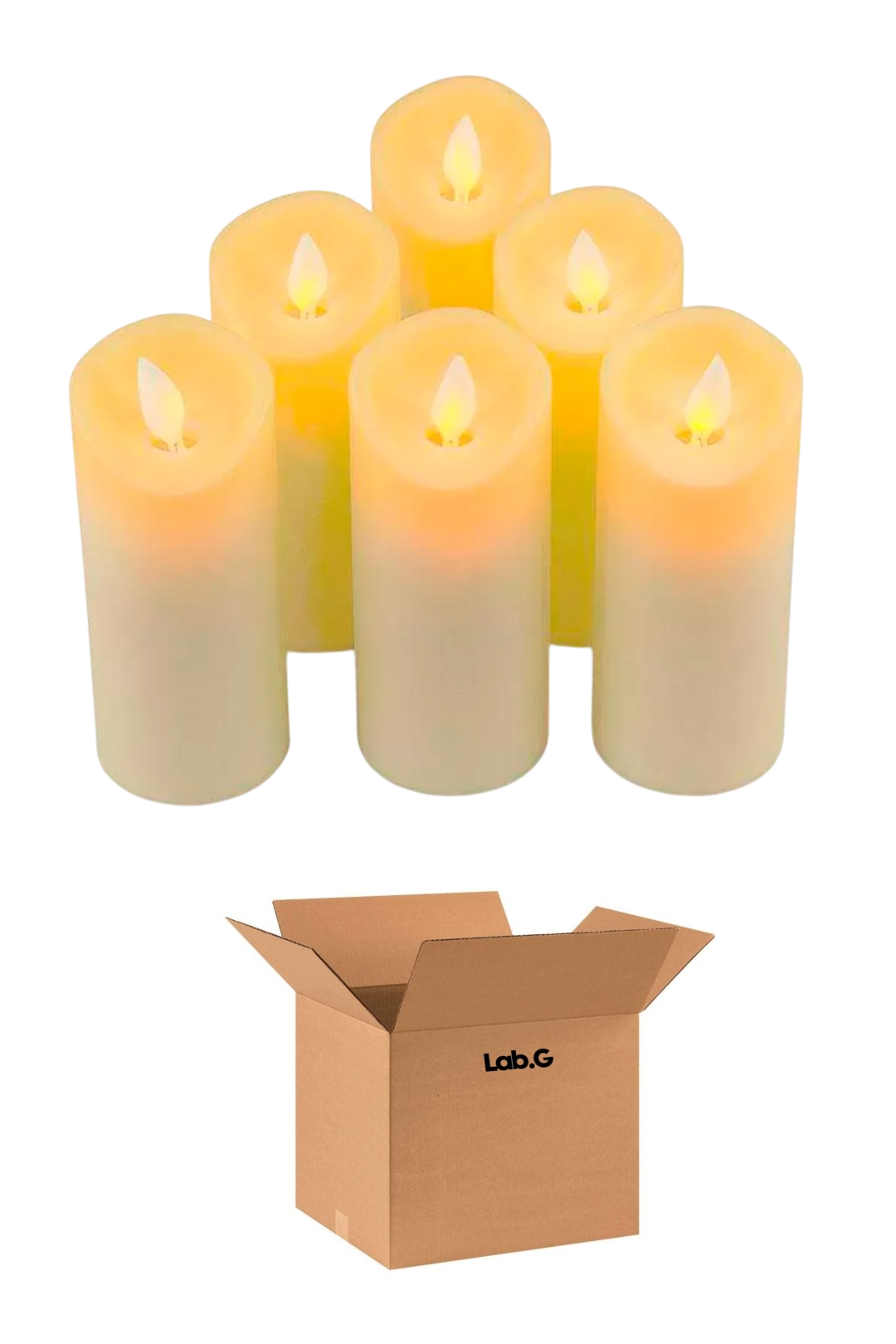 Foto 2 pulgar | Pack 6 Velas Grandes Led Flama Realista