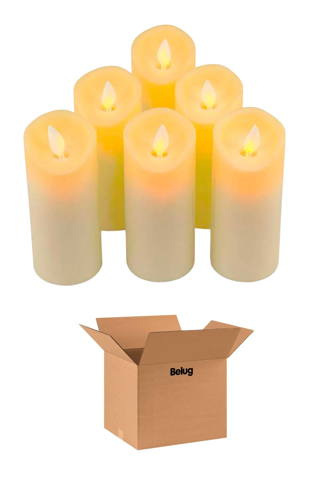 Foto 2 pulgar | Pack 6 Velas Grandes Led Flama Realista