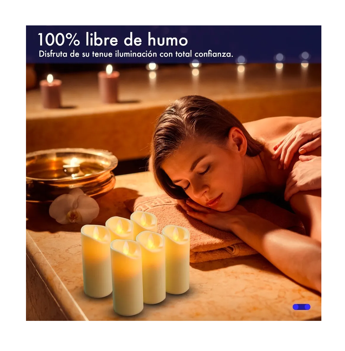 Foto 3 pulgar | Pack 6 Velas Grandes Led Flama Realista