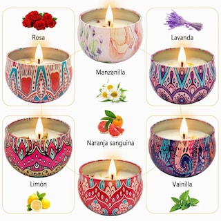 Foto 2 | Velas Aromáticas Malubero Cera de Soja 6 Piezas