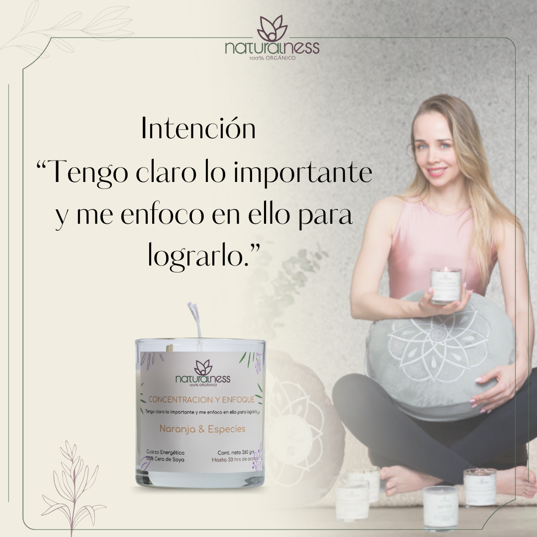 Foto 4 pulgar | Vela Aromática Con Intención "Concentración y enfoque" , Cuarzo Energético, Plantas Decorativas-elaboradas Con Ce