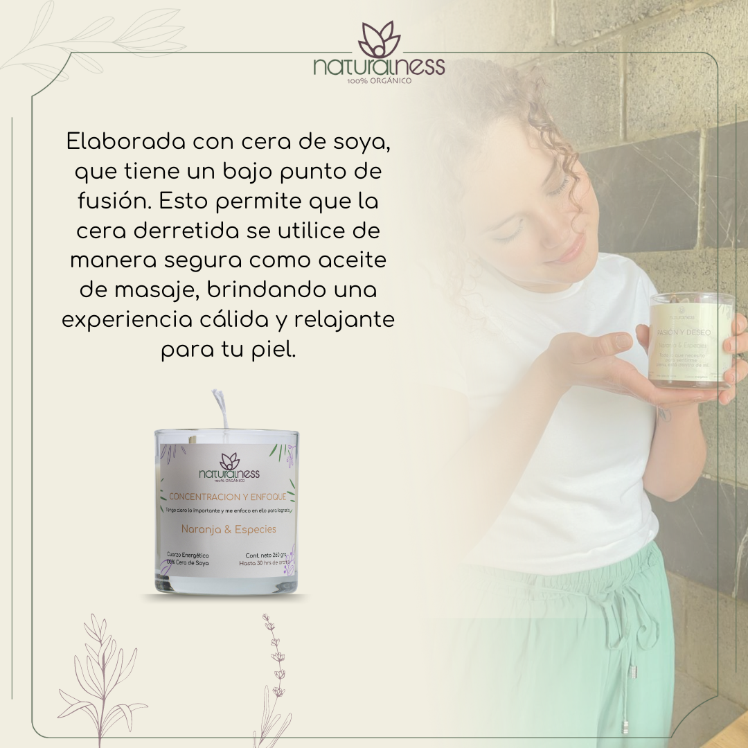 Foto 5 pulgar | Vela Aromática Con Intención "Concentración y enfoque" , Cuarzo Energético, Plantas Decorativas-elaboradas Con Ce