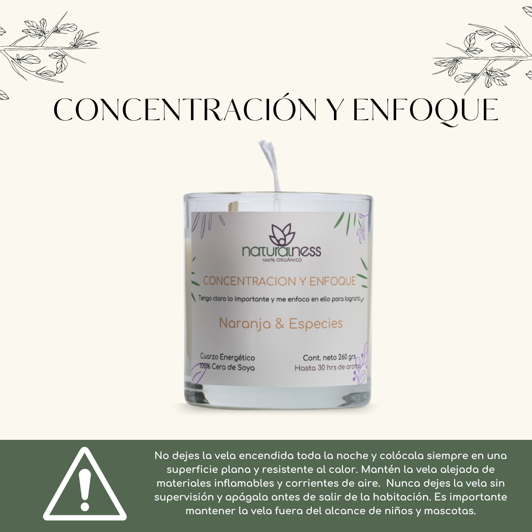 Foto 7 pulgar | Vela Aromática Con Intención "Concentración y enfoque" , Cuarzo Energético, Plantas Decorativas-elaboradas Con Ce