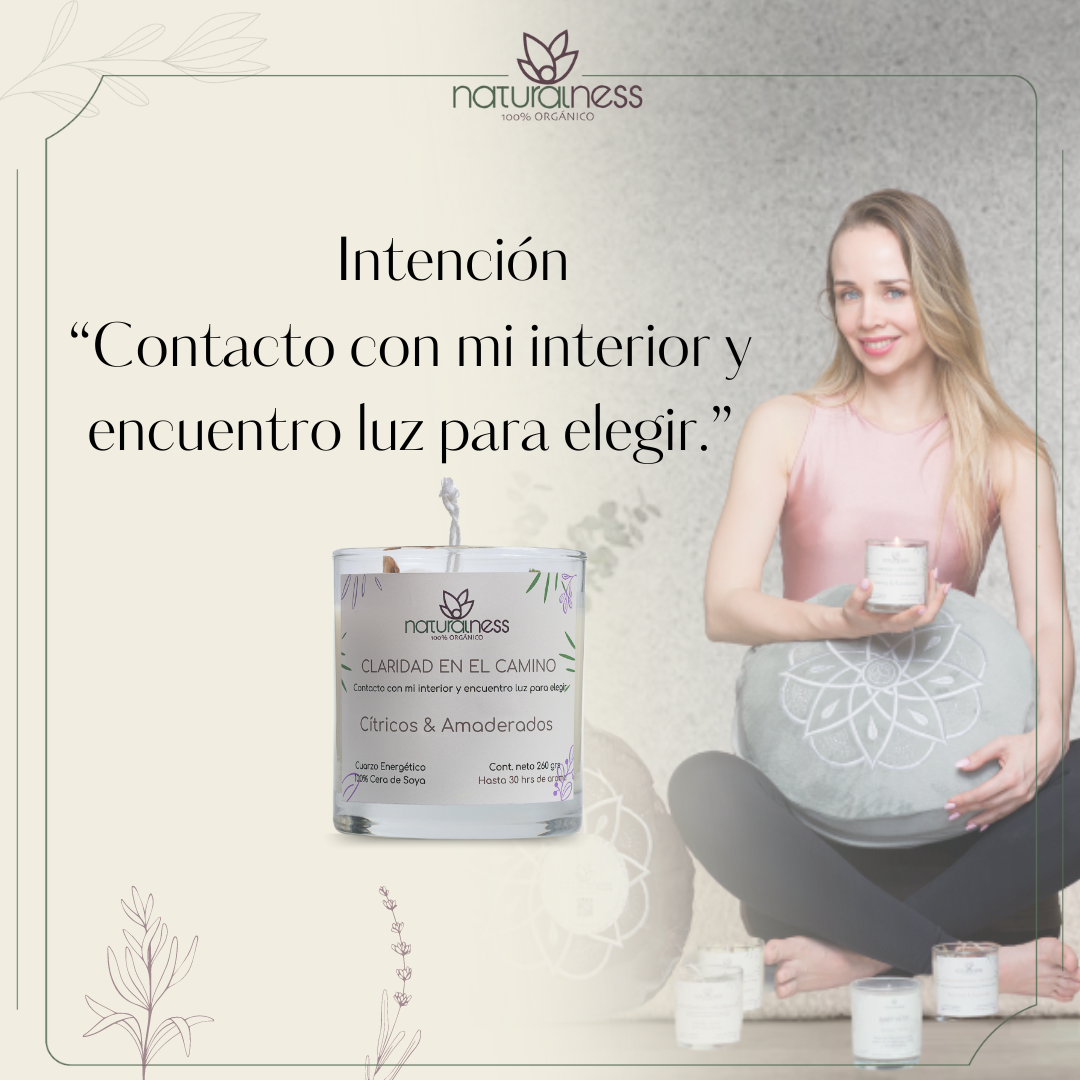 Foto 4 pulgar | Vela Naturalness Aromática Con Intención, Cuarzo Energético, Plantas Decorativas-elaboradas Con Cera De Soya