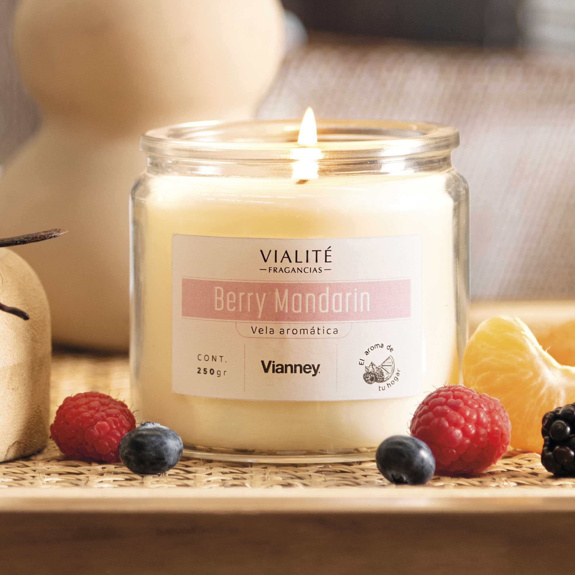 Foto 3 pulgar | Vela Vianney Gr Berry Mandarina Blanco