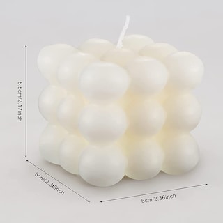 Foto 5 | Vela De Burbuja Decorativa Blanca - Hecha A Mano A Base De Cera De Soya Natural