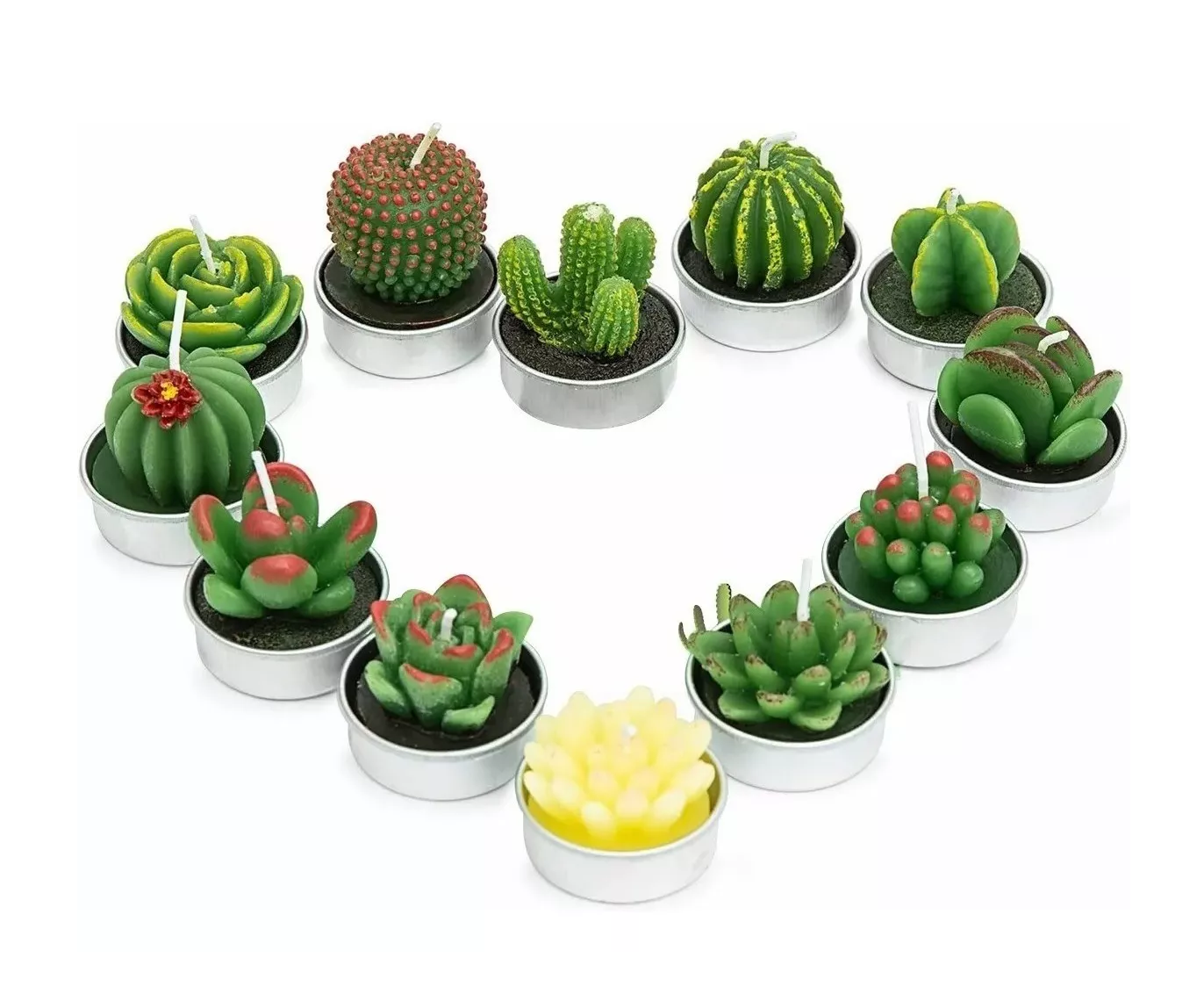 Foto 2 | Velas Decorativas Cactus y Suculenta BELUG Artificiales 12 Piezas