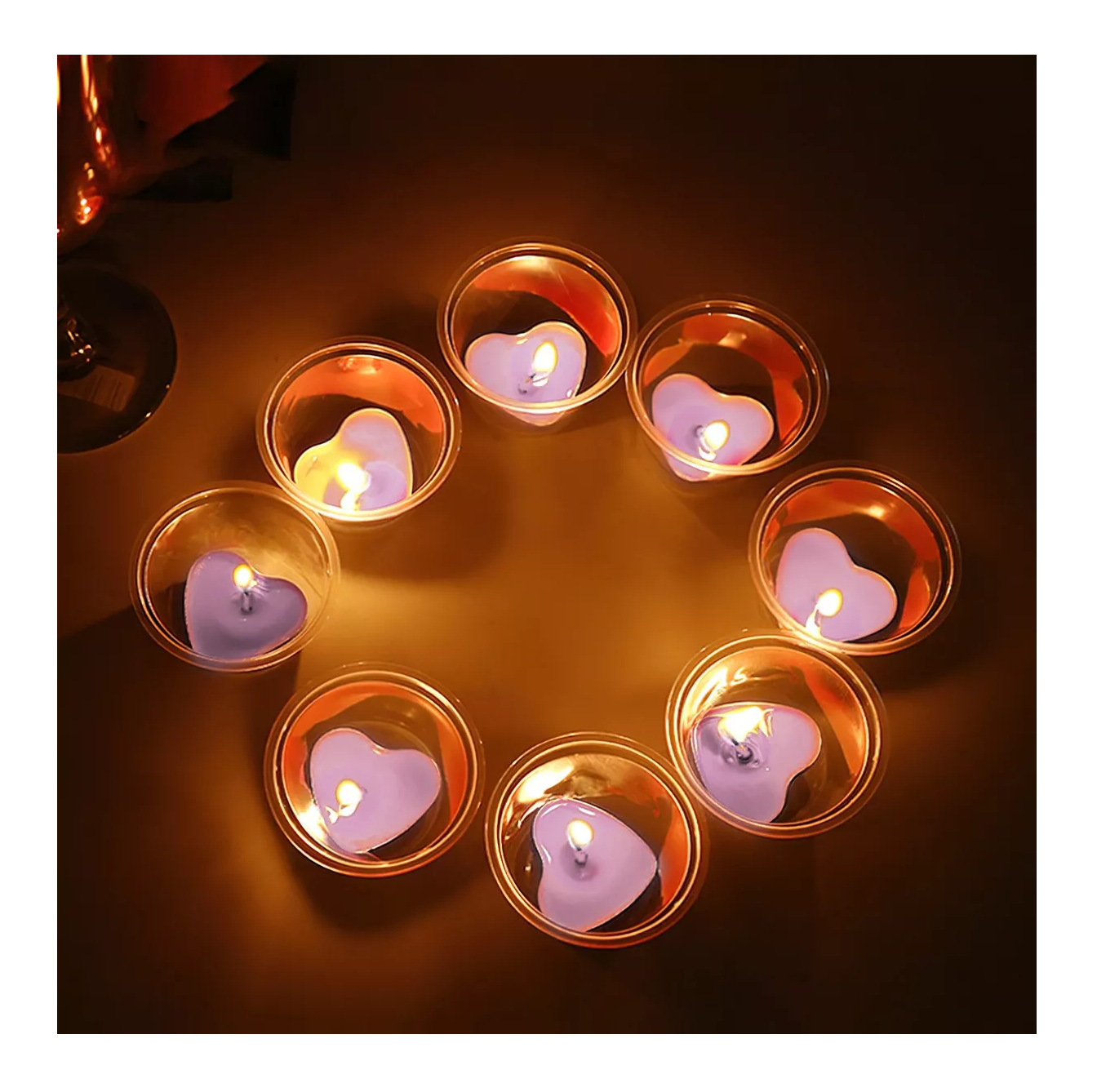 Foto 5 pulgar | Velas Flotantes Belug 50 Piezas Rosa Corazón