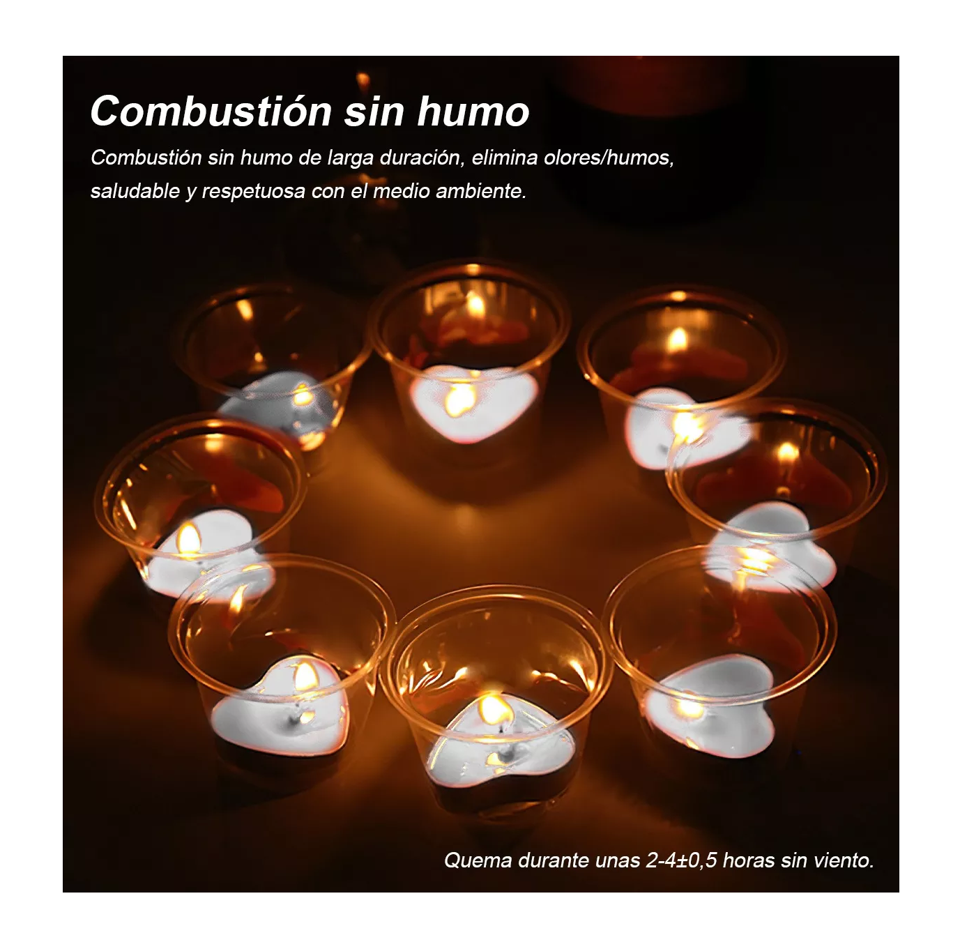 Foto 5 pulgar | Velas Flotantes Belug 50 Piezas Blanco Corazón