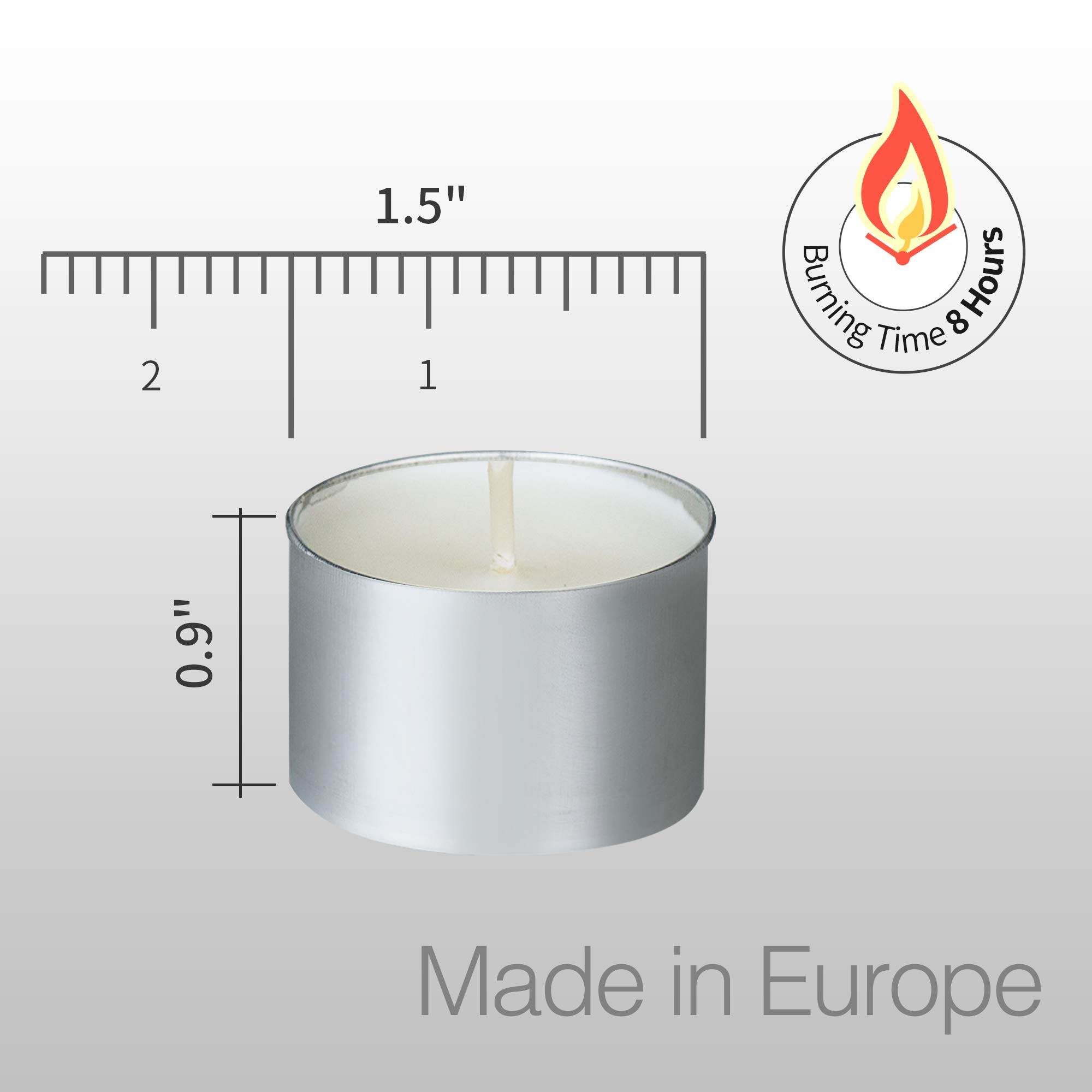 Foto 2 | Velas Tealight Homelights, Paquete De 100 Unidades, 8 Horas, Sin Perfume, Color Blanco - Venta Internacional.