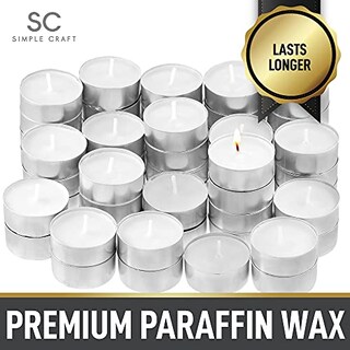 Foto 3 | Velas Tea Light Craft Pack de 100 sin Aroma Duraderas y sin Goteo - Venta Internacional