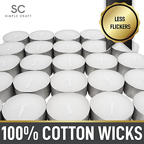 Foto 5 pulgar | Velas Tea Light Craft Pack de 100 sin Aroma Duraderas y sin Goteo - Venta Internacional