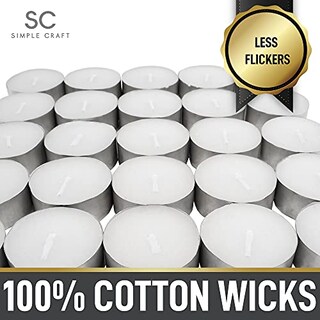 Foto 4 | Velas Tea Light Craft Pack de 100 sin Aroma Duraderas y sin Goteo - Venta Internacional