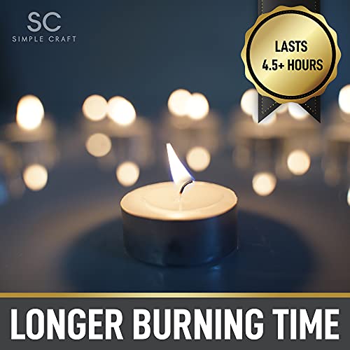 Foto 6 pulgar | Velas Tea Light Craft Pack de 100 sin Aroma Duraderas y sin Goteo - Venta Internacional