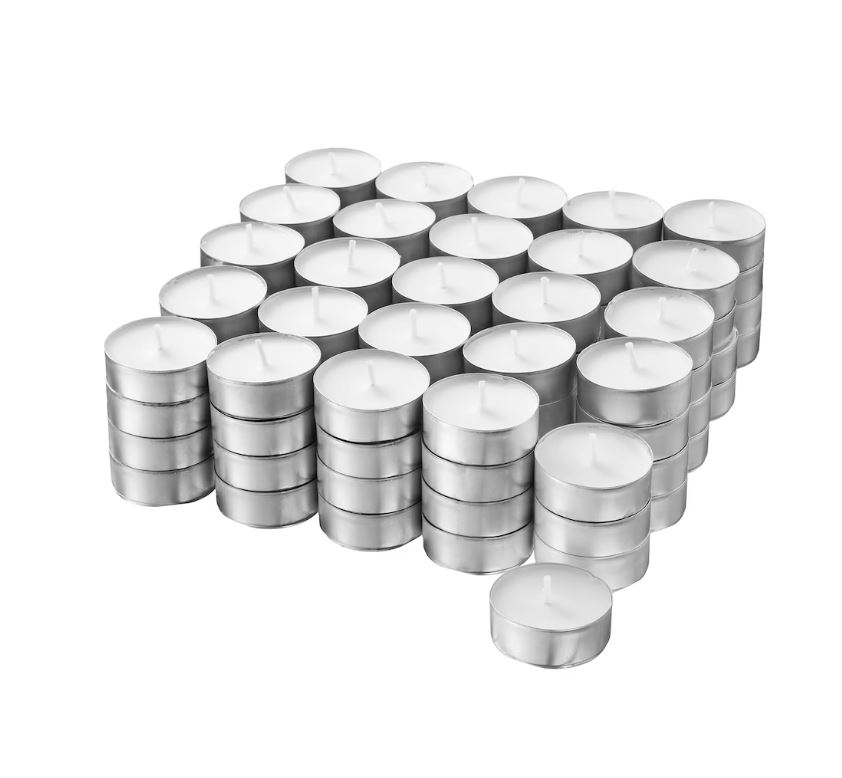 Velas con Base de Metal 50 Piezas