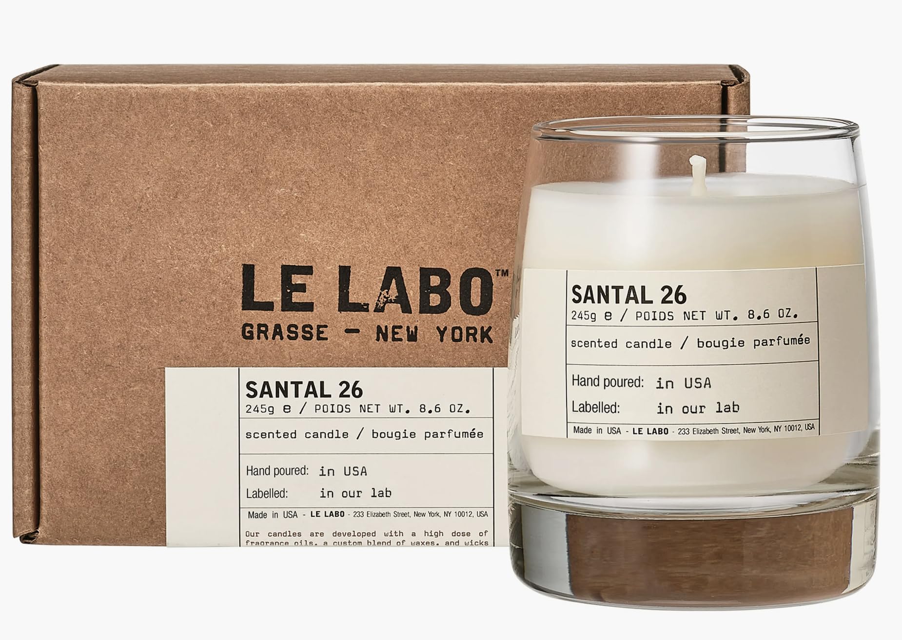 Vela Aromática Le Labo Santal 26, 245 G, 80 Horas De Duración - Venta Internacional.