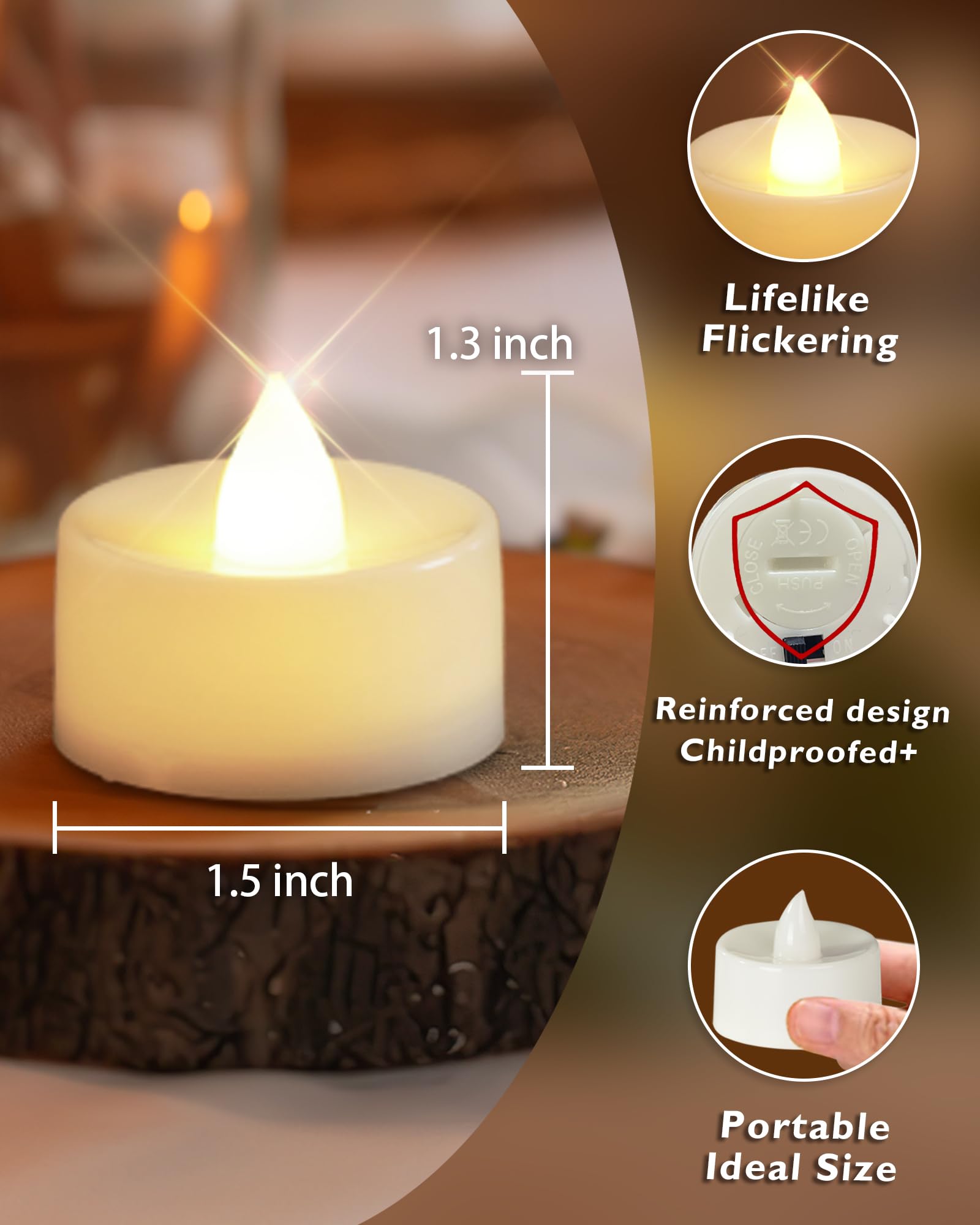 Foto 6 pulgar | Velas De Té Led Sin Llama Homemory, Paquete De 100 - Venta Internacional.