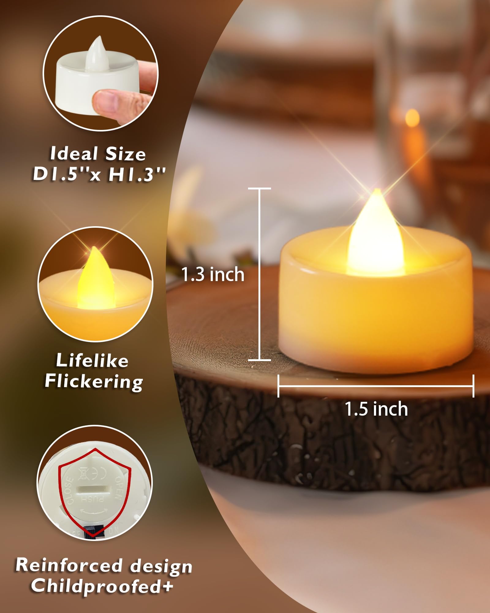 Foto 5 | Velas De Té Led Sin Llama Homemory, Paquete De 24 - Venta Internacional.