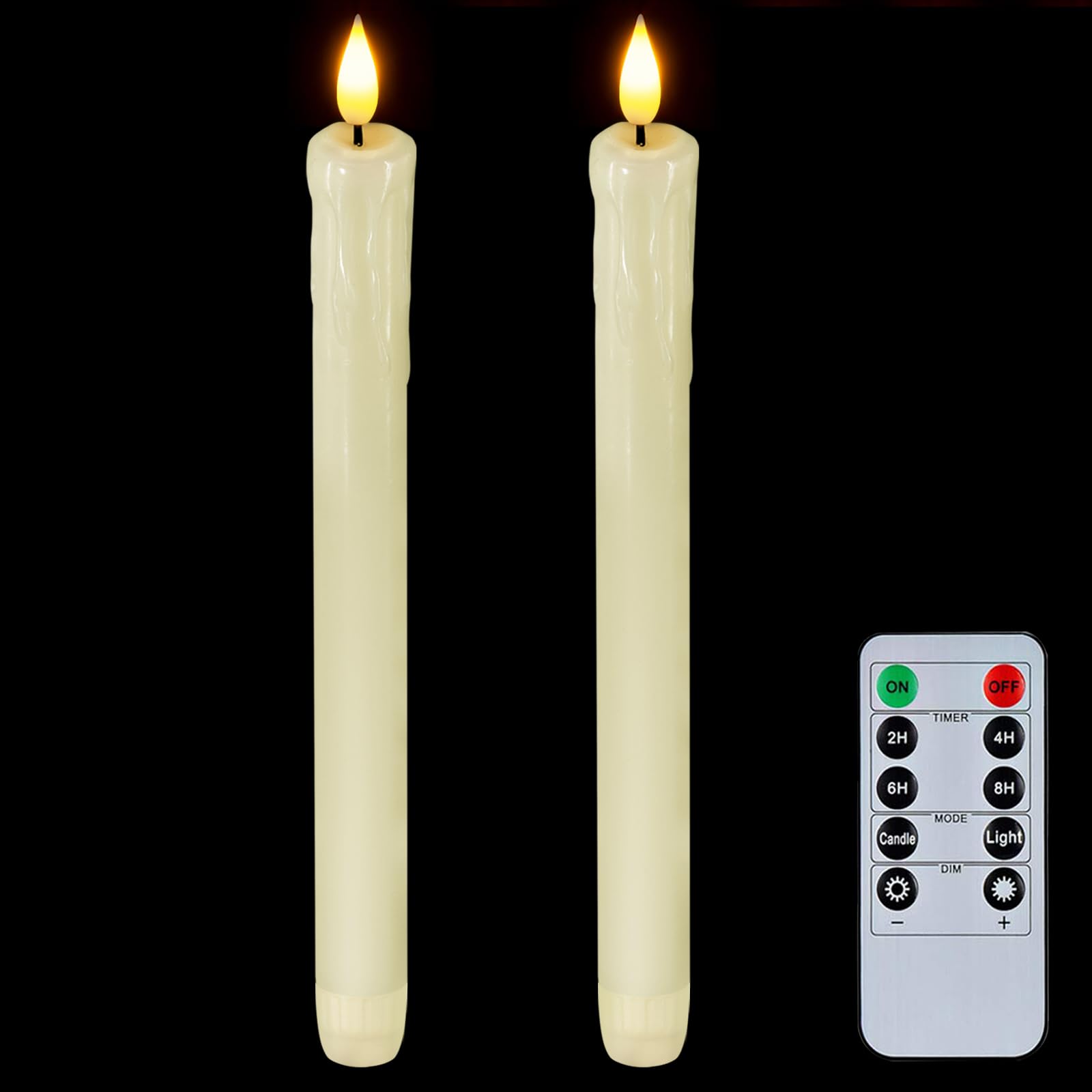 Foto 2 pulgar | Velas Cónicas Sin Llama Homemory Marfil Led Con Mando A Distancia De 24,5 Cm - Venta Internacional.