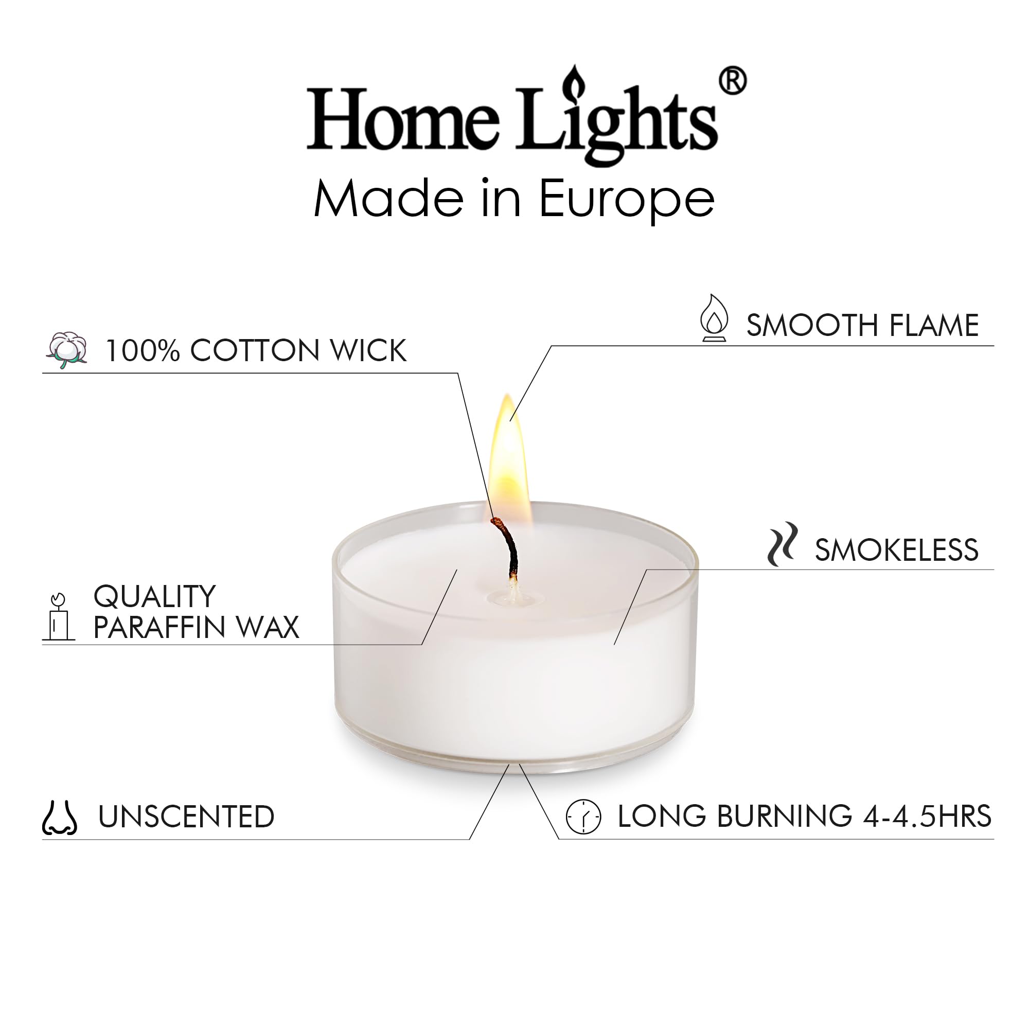 Foto 2 | Velas Tealight Home Lights Giant 100,200,300 A Granel, Paquete De 100 - Venta Internacional.