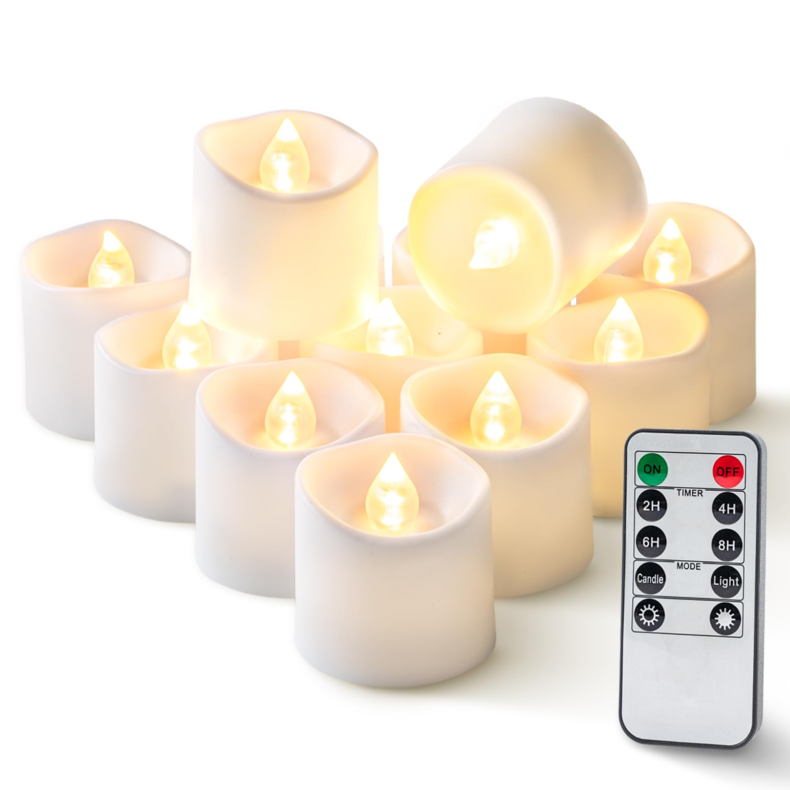 Velas Sin Llama Homemory, Paquete De 12 Con Mando A Distancia, 400 H - Venta Internacional.