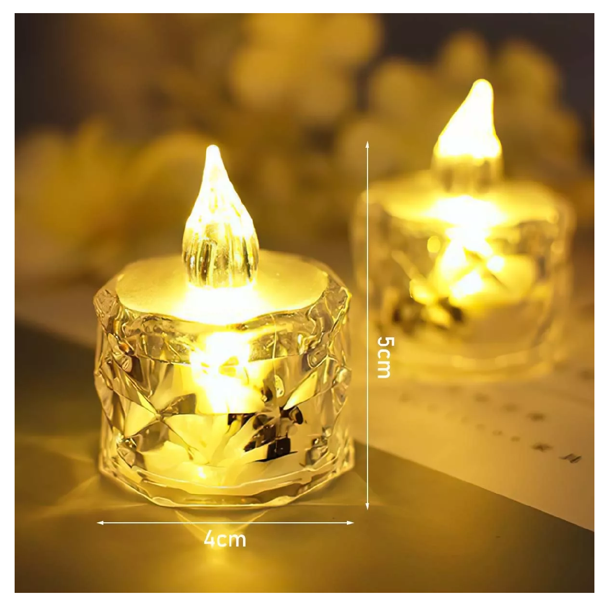 Foto 6 pulgar | Velas de Aspecto Cristal Led para Decorar