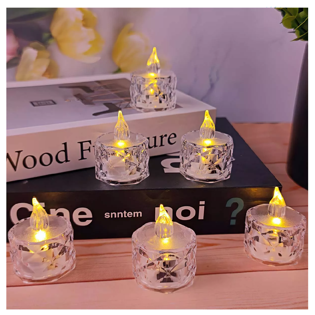 Foto 7 pulgar | Velas de Aspecto Cristal Led para Decorar