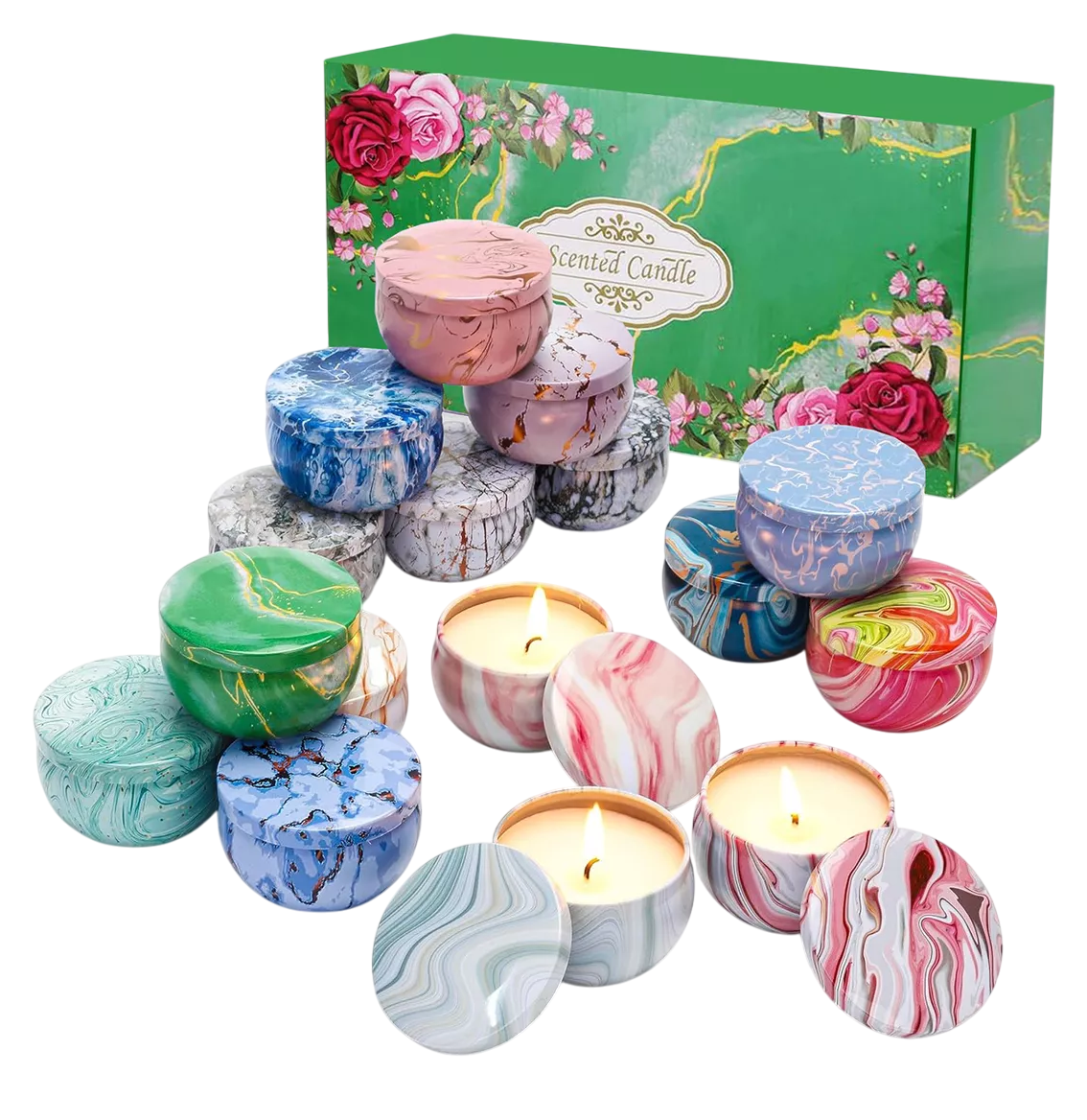 Velas Aromaticas,velas Perfumadas De Cera De Soja 16 Piezas