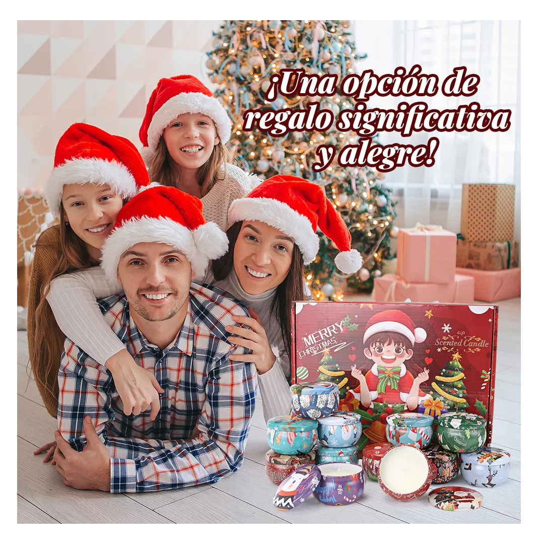 Foto 6 pulgar | Velas Aromáticas Decorativa Navidad De Cera Soja 2.5oz 12 Pcs