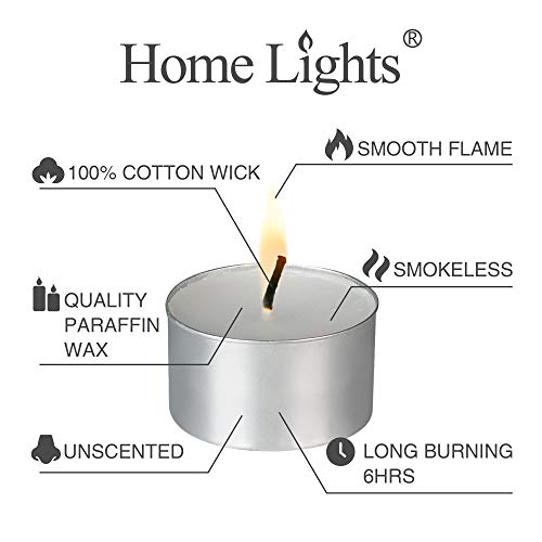 Velas Tealight Homelights Blancas Sin Perfume, Paquete De 100 - Venta Internacional.