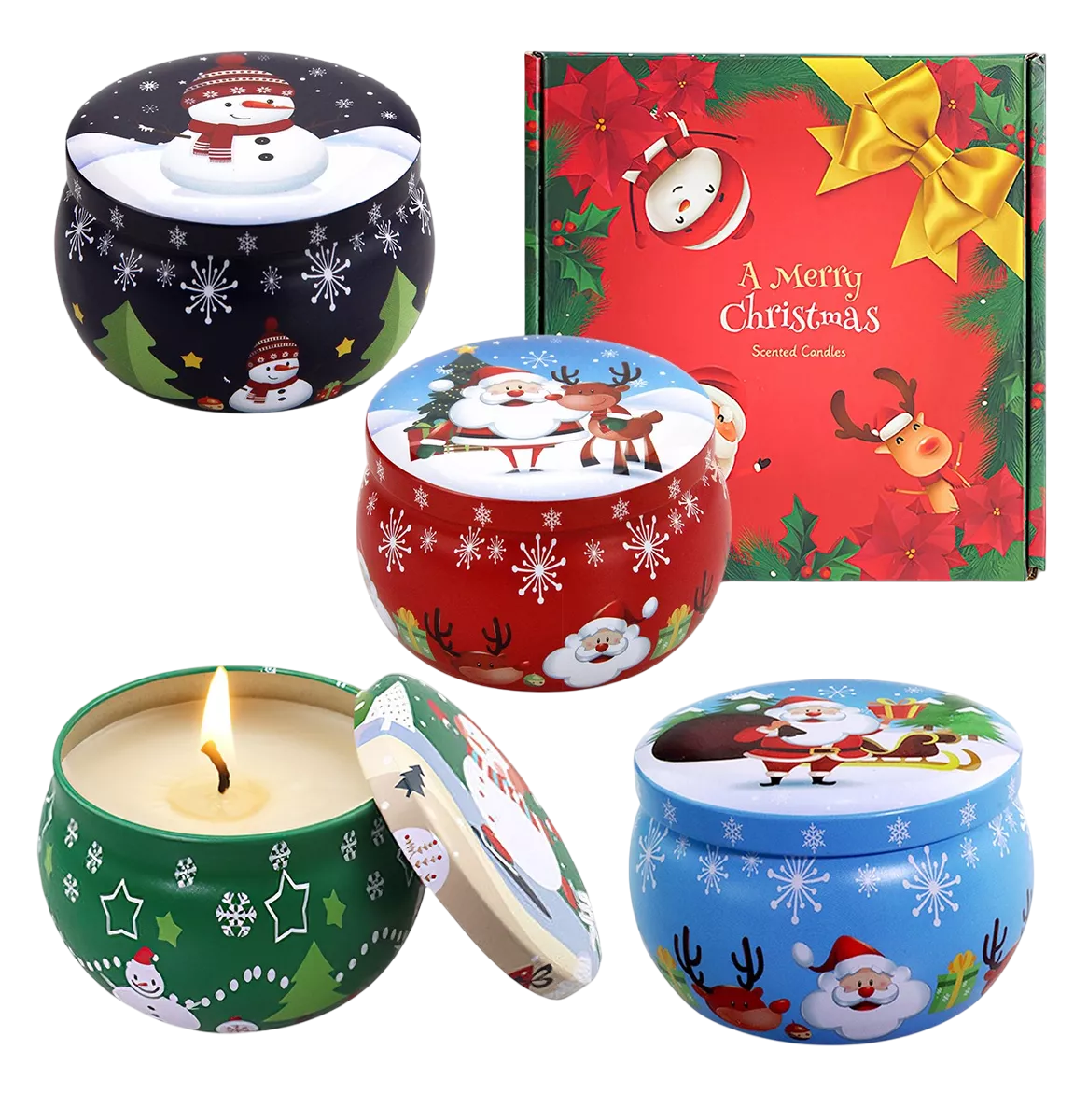 4 Velas Aromáticas Navideñas Lab.G Cera Soya