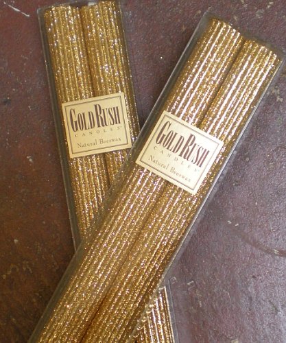 Foto 2 pulgar | Cera De Abejas Natural Candles Gold Rush Con Purpurina, 30 Cm - Venta Internacional.