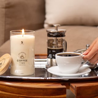 Foto 7 | Vela De Soya Aromática | 600 G | Aroma Café Recién Hecho | Duración 120 Horas | Coffee Time Aromatic Candle | B Life.