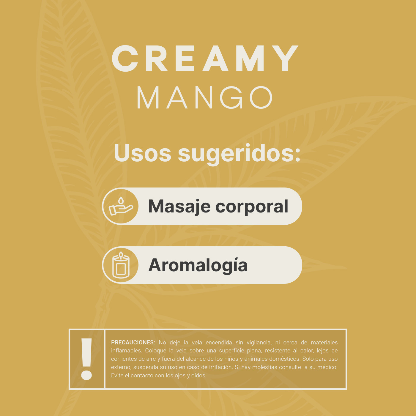 Foto 5 pulgar | Vela De Soya Aromática | 600 G | Aroma Mango | Duración 120 Horas | Cera Para Masaje | Creamy Mango Aromatic Cand