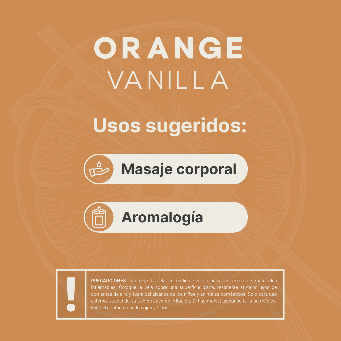 Foto 5 pulgar | Vela De Soya Aromática | 600 G | Aroma Naranja Con Vainilla | Duración 120 Horas | Orange Vanilla Aromatic Candle |