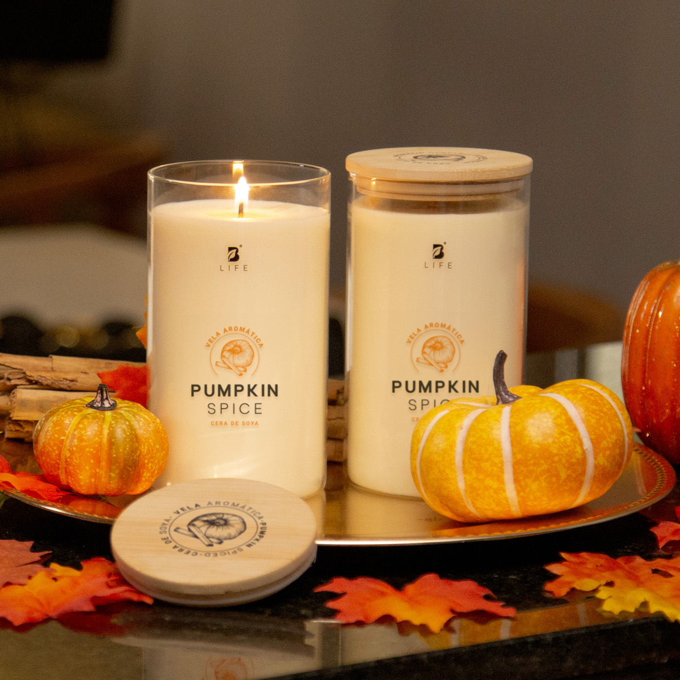 Foto 7 pulgar | Vela de Soya Aromática B Life 600 G Aroma Pumpkin Spice Duración 120 Horas