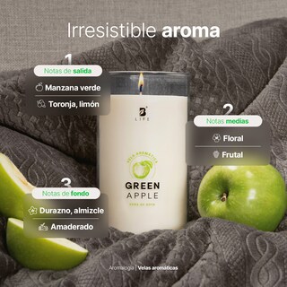 Foto 3 | Vela de Soya Aromática 600 G Aroma Frutas Verdes Duración 120 Horas B Life