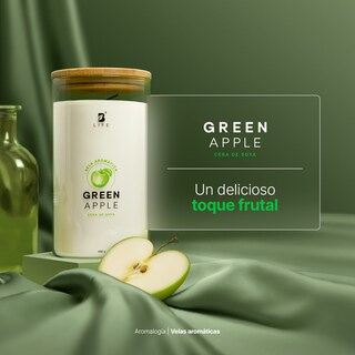 Foto 7 | Vela de Soya Aromática 600 G Aroma Frutas Verdes Duración 120 Horas B Life