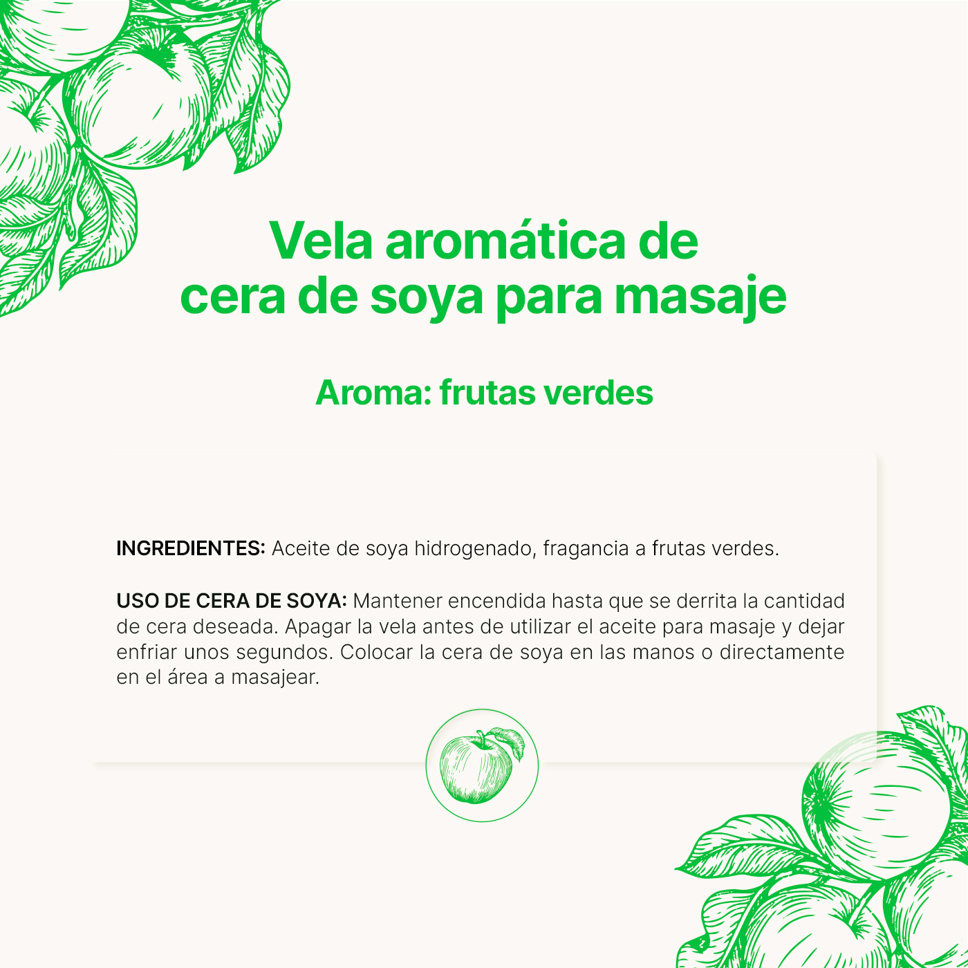 Foto 9 pulgar | Vela de Soya Aromática 600 G Aroma Frutas Verdes Duración 120 Horas B Life